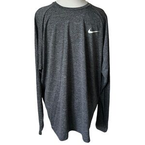 Nike NWT Men’s Heathered Gray Dri-Fit Swim / Activewear Long Sleeve Shirt XL